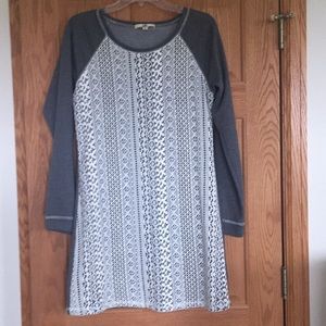 Gray/Cream Size L Dress